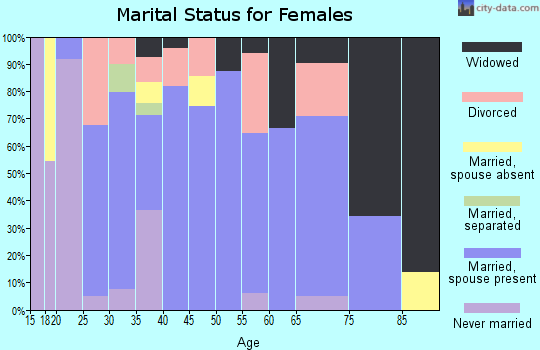 Zip code 14024 marital status for females