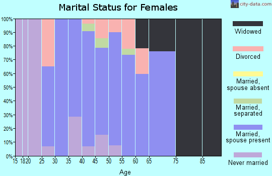Zip code 14025 marital status for females