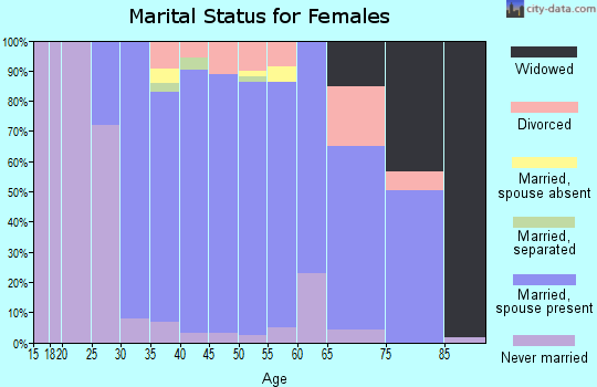Zip code 14032 marital status for females