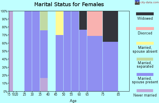 Zip code 14037 marital status for females