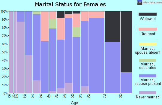 Zip code 14058 marital status for females