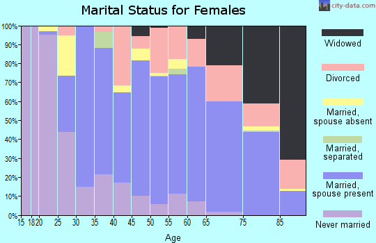 Zip code 14063 marital status for females