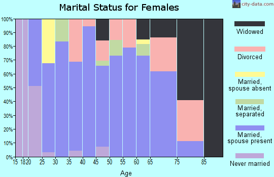 Zip code 14065 marital status for females