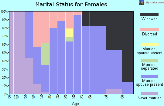 Zip code 14066 marital status for females