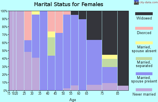 Zip code 14067 marital status for females