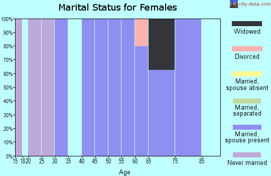 Zip code 14069 marital status for females