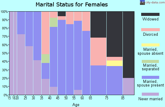 Zip code 14101 marital status for females