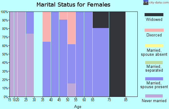 Zip code 14102 marital status for females