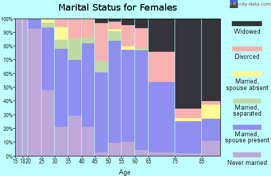 Zip code 14103 marital status for females