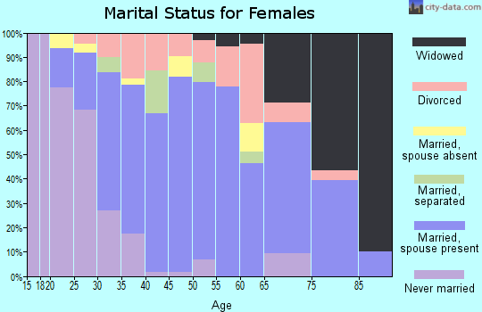 Zip code 14105 marital status for females