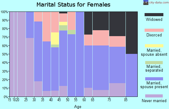 Zip code 14111 marital status for females