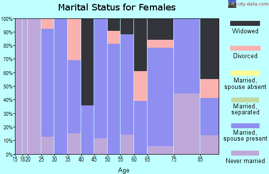 Zip code 14143 marital status for females