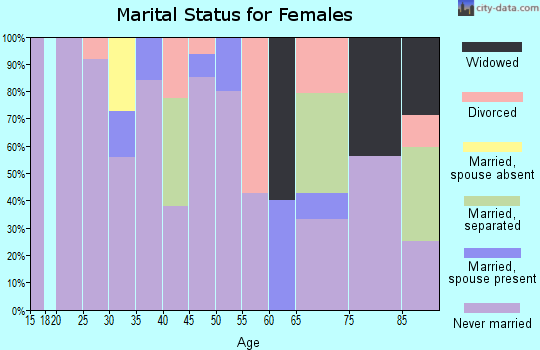 Zip code 14203 marital status for females