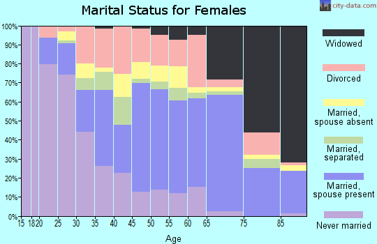 Zip code 14411 marital status for females