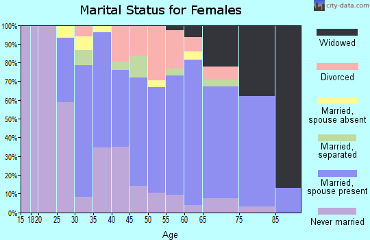 Zip code 14454 marital status for females