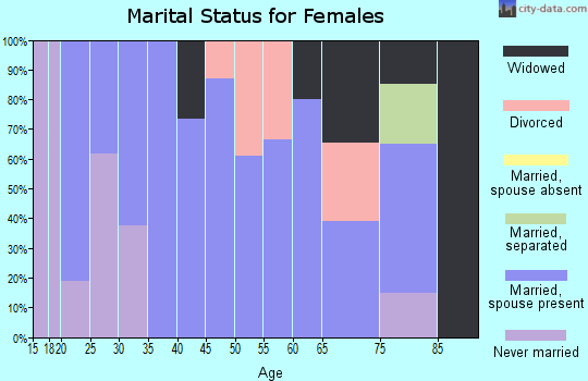 Zip code 14462 marital status for females