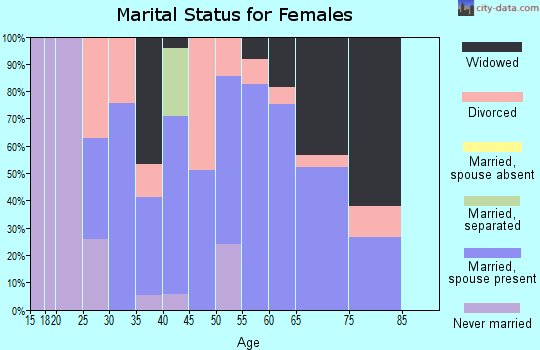 Zip code 14477 marital status for females