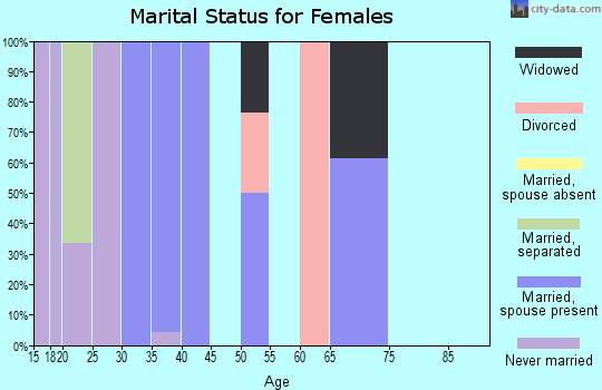 Zip code 14480 marital status for females