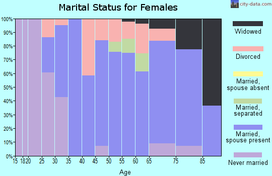 Zip code 14481 marital status for females