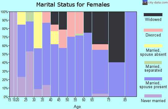 Zip code 14536 marital status for females