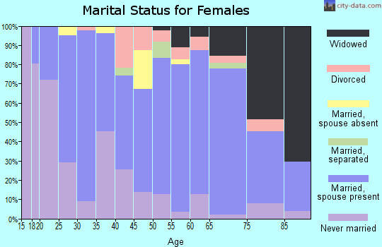 Zip code 14541 marital status for females