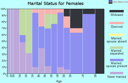 Zip code 14555 marital status for females