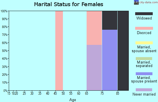 Zip code 14585 marital status for females