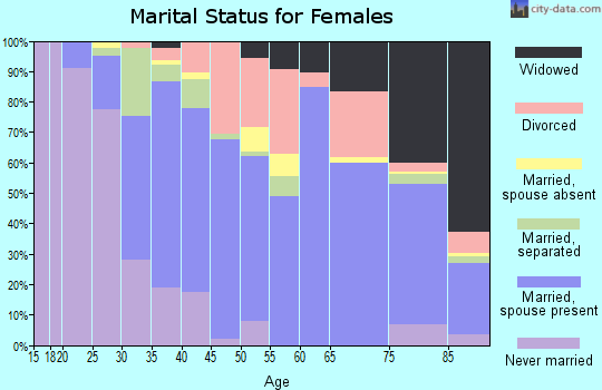 Zip code 14590 marital status for females