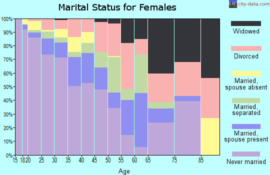 Zip code 14605 marital status for females