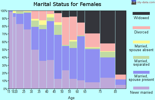 Zip code 14606 marital status for females