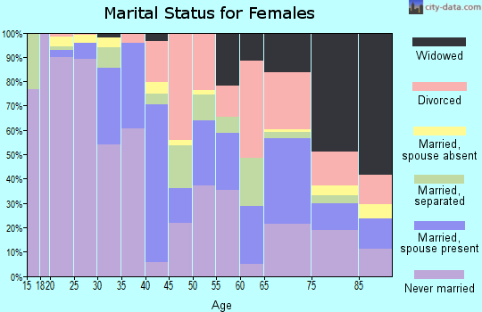 Zip code 14607 marital status for females