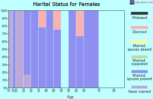 Zip code 14708 marital status for females