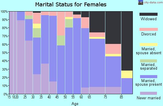 Zip code 14719 marital status for females
