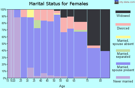 Zip code 14724 marital status for females