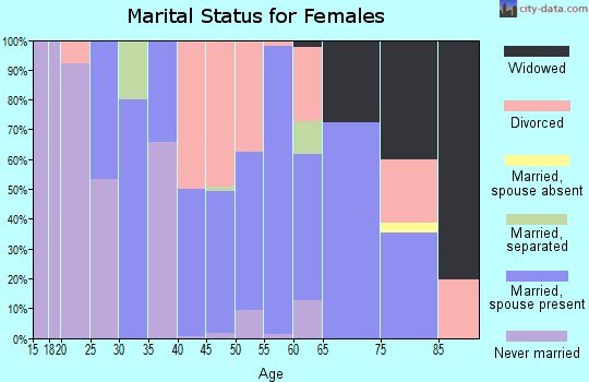 Zip code 14738 marital status for females