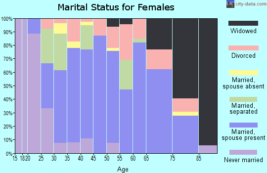 Zip code 14739 marital status for females