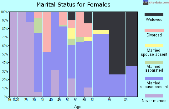 Zip code 14741 marital status for females