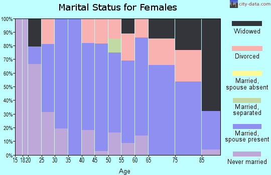 Zip code 14743 marital status for females