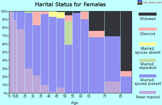 Zip code 14767 marital status for females