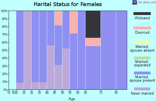 Zip code 14769 marital status for females
