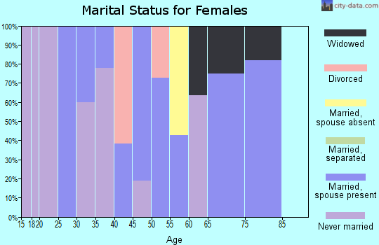 Zip code 14783 marital status for females