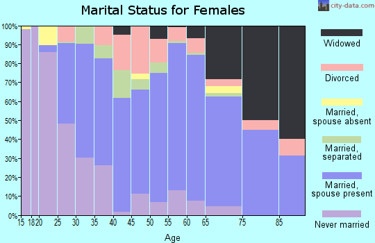 Zip code 14801 marital status for females