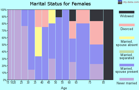 Zip code 14802 marital status for females