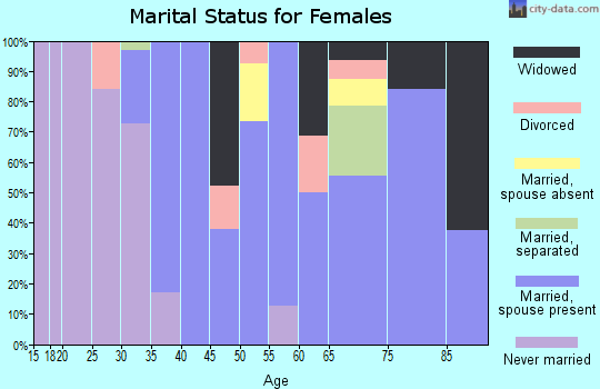Zip code 14803 marital status for females