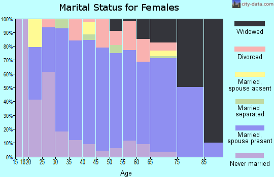 Zip code 14807 marital status for females