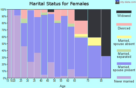 Zip code 14809 marital status for females