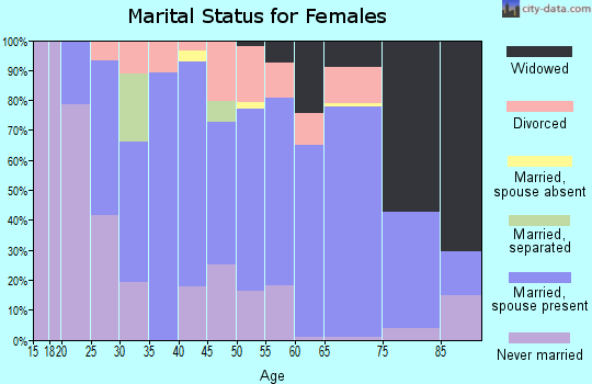 Zip code 14813 marital status for females