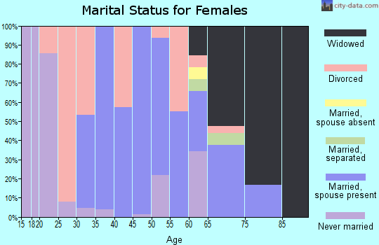 Zip code 14818 marital status for females