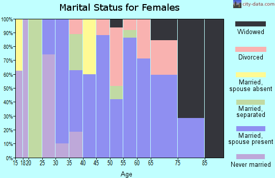 Zip code 14819 marital status for females
