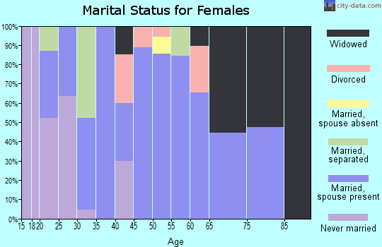 Zip code 14820 marital status for females